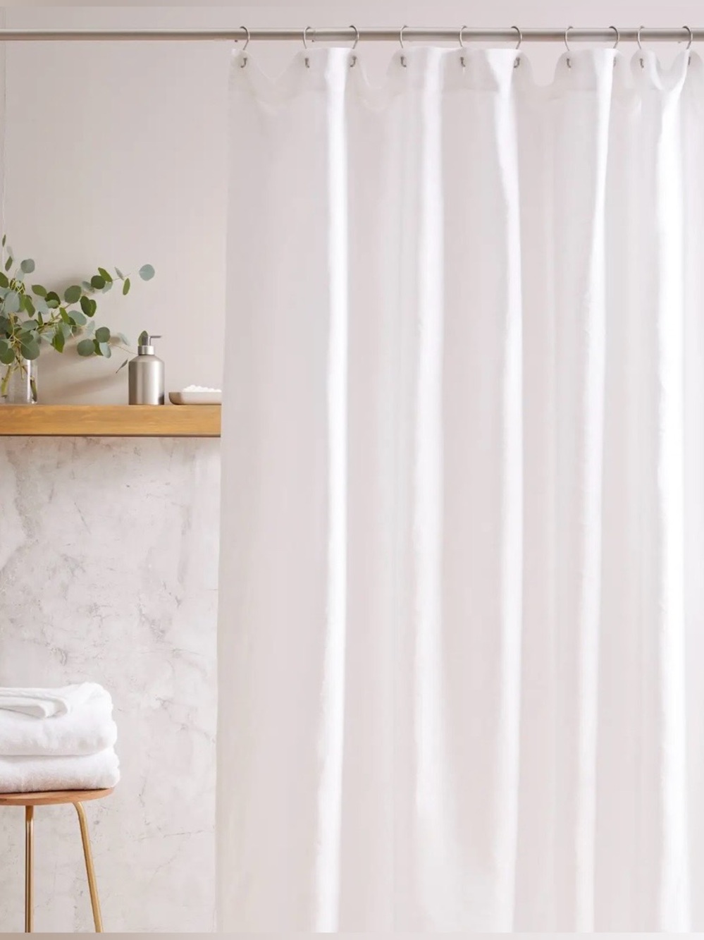 NWOT Quince European Linen Shower Curtain, 72 X 72 (White)